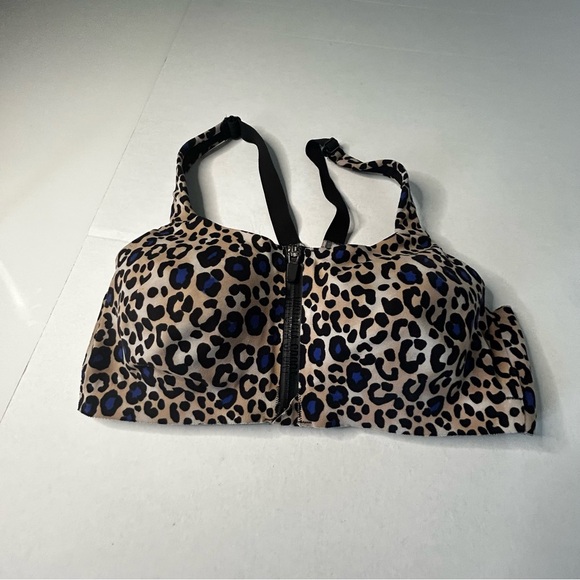 Victoria's Secret Tan and Blue Leopard Sports Bra - Picture 1 of 5